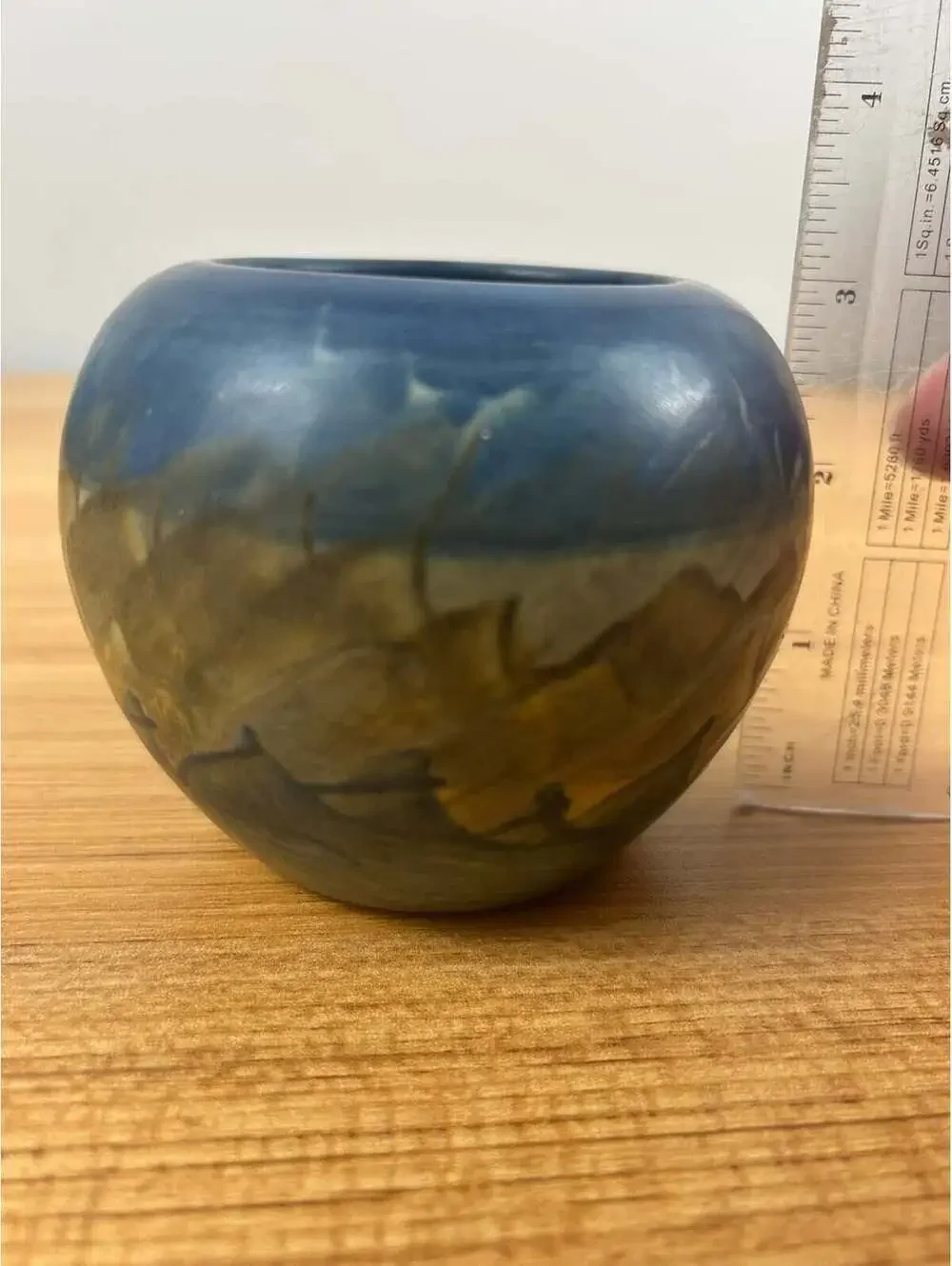 Peters And Reed Art Pottery Landsun Blue Cabinet Vase